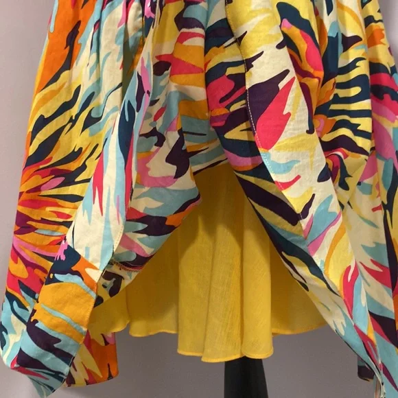 Vintage 90s Y2K NICOLE MILLER Strapless Cocktail Dress Tropical Floral Print XS - Picture 7 of 7